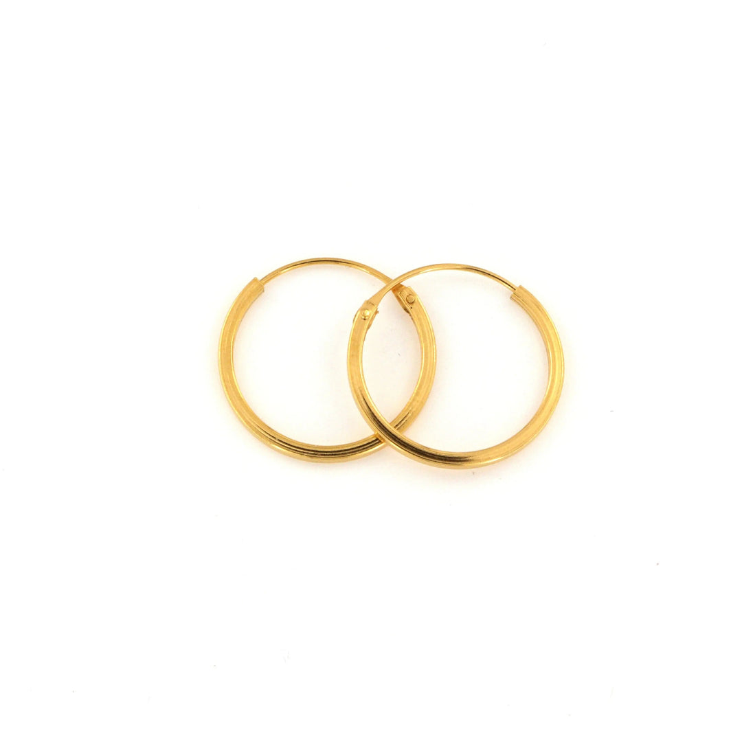 Øreringe, hoops firkantet, forgyldt sterlingsølv, 16 x 1,2 mm BLT