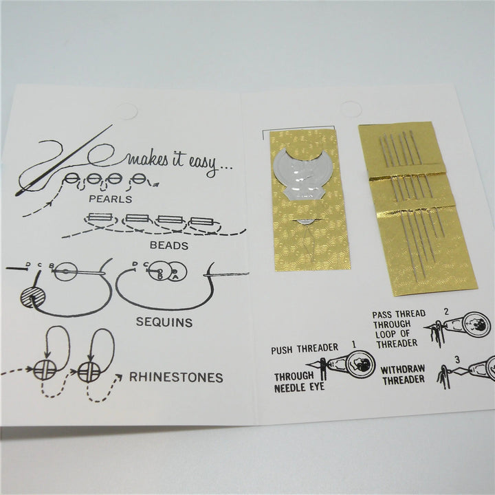 Nåle, miyuki beading needles, extra fine, 6 nåle og en tråder Krea