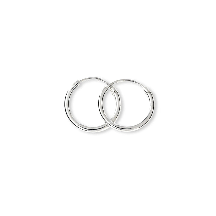 Øreringe, hoops, 14 mm, sterlingsølv og forgyldt sterlingsølv BLT