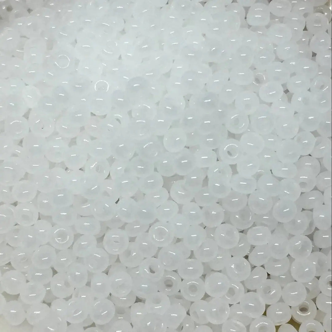 Hvide glasperler, preciosa, alabaster white, storkøb 