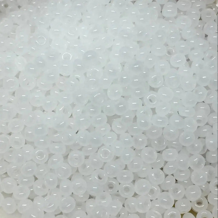 Hvide glasperler, preciosa, alabaster white, storkøb 