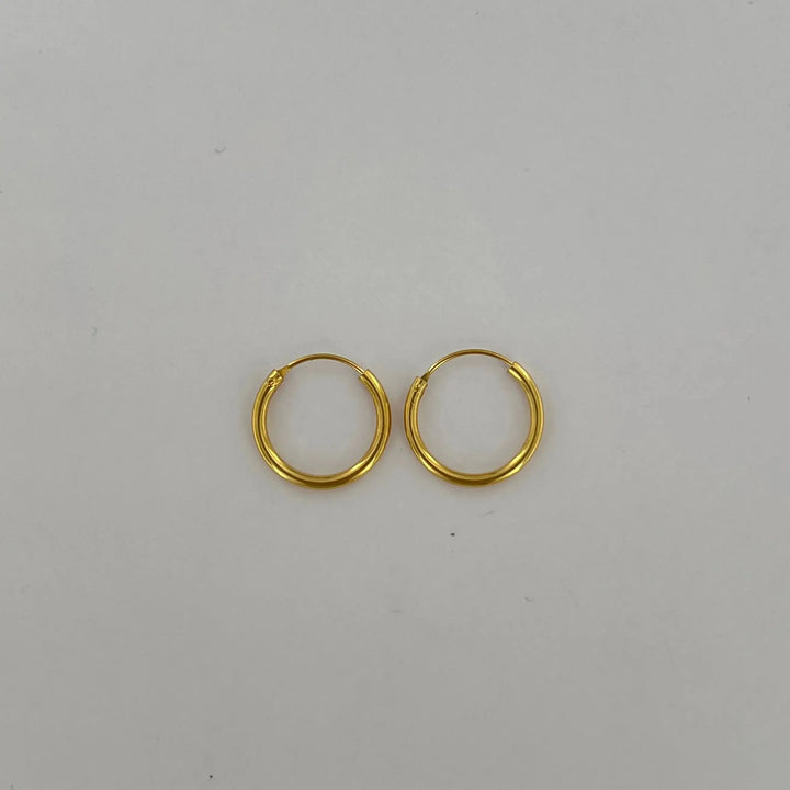 Øreringe, hoops, 18mm, forgyldt sterlingsølv 