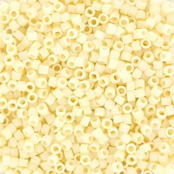 Gule glasperler, miyuki delica beads, opaque matte dark cream Krea