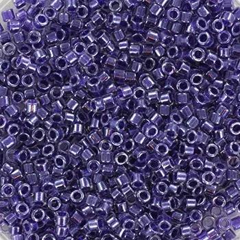 Lilla glasperler, miyuki delica beads, sparkling amethyst lined crystal Krea