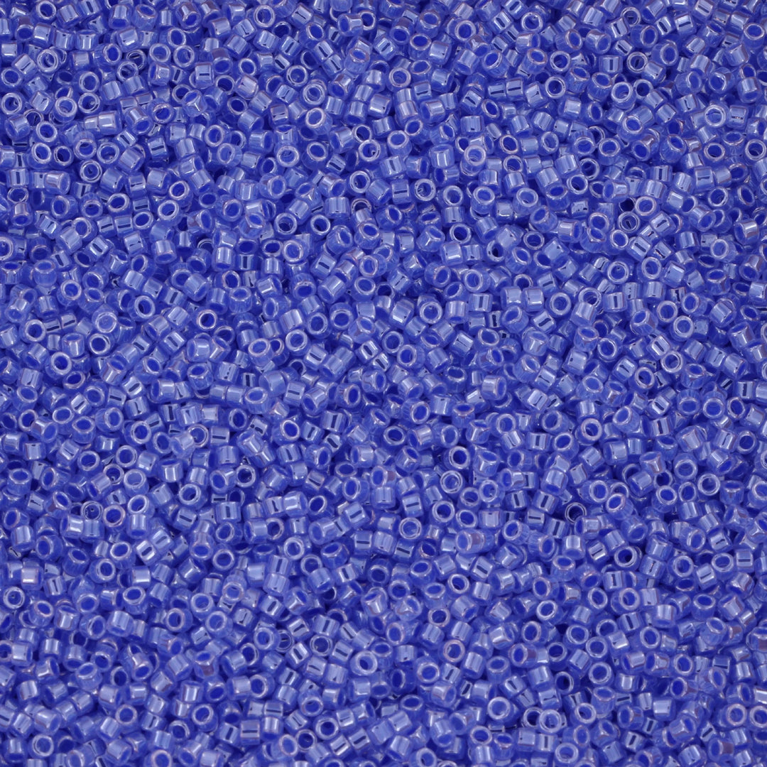 Blå glasperler, miyuki delica beads, ceylon dark sky blue Krea