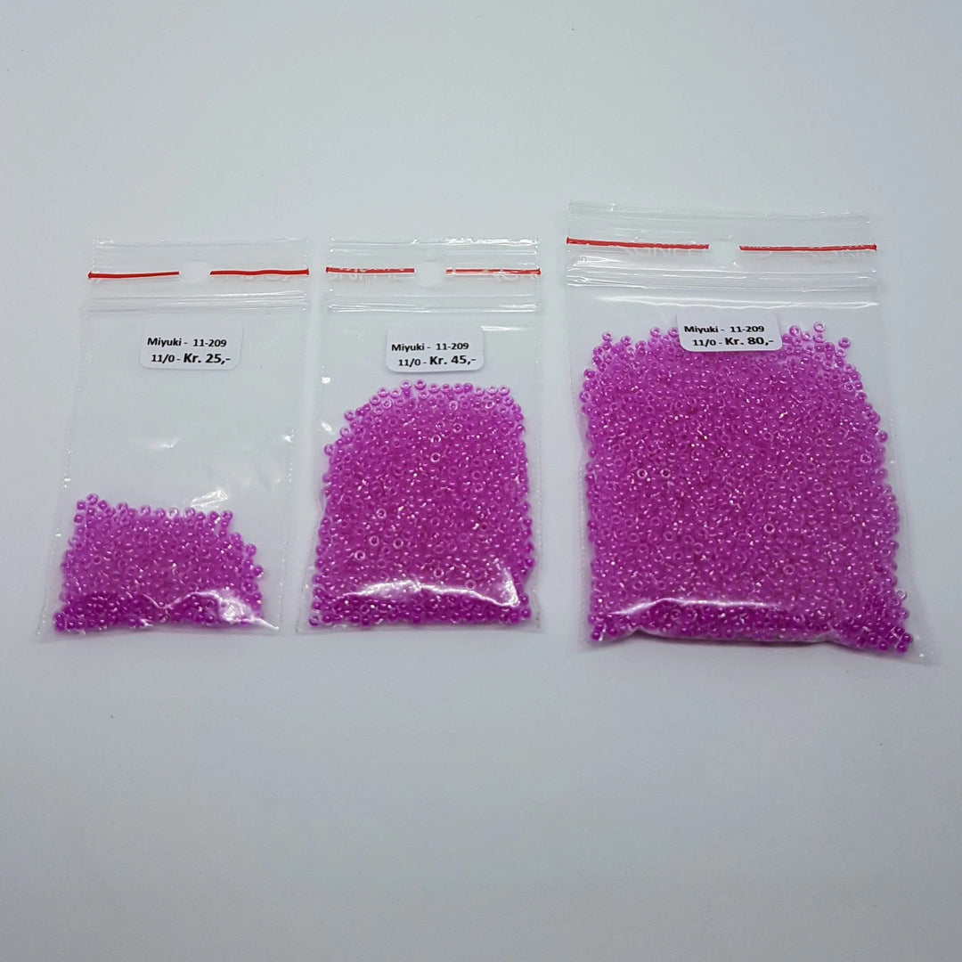 Lilla glasperler, miyuki rocailles seed beads, color luster fuchsia Krea