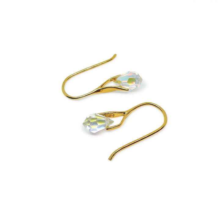 Øreringe med crystal ab crystal drops, sterlingsølv og forgyldt sølv Beadhouse of Copenhagen