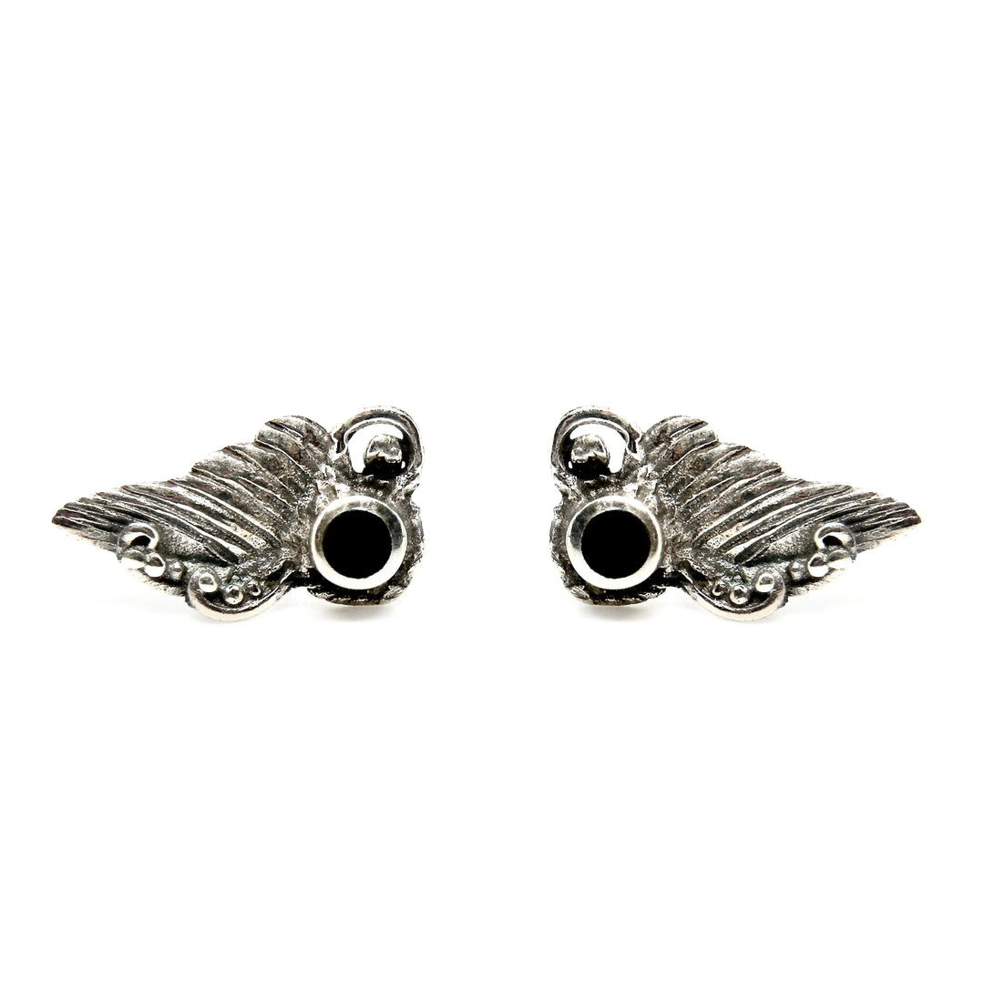 Øreringe, ørestikkere vinge med rund smykkesten, sterlingsølv, 14 mm Beadhouse of Copenhagen