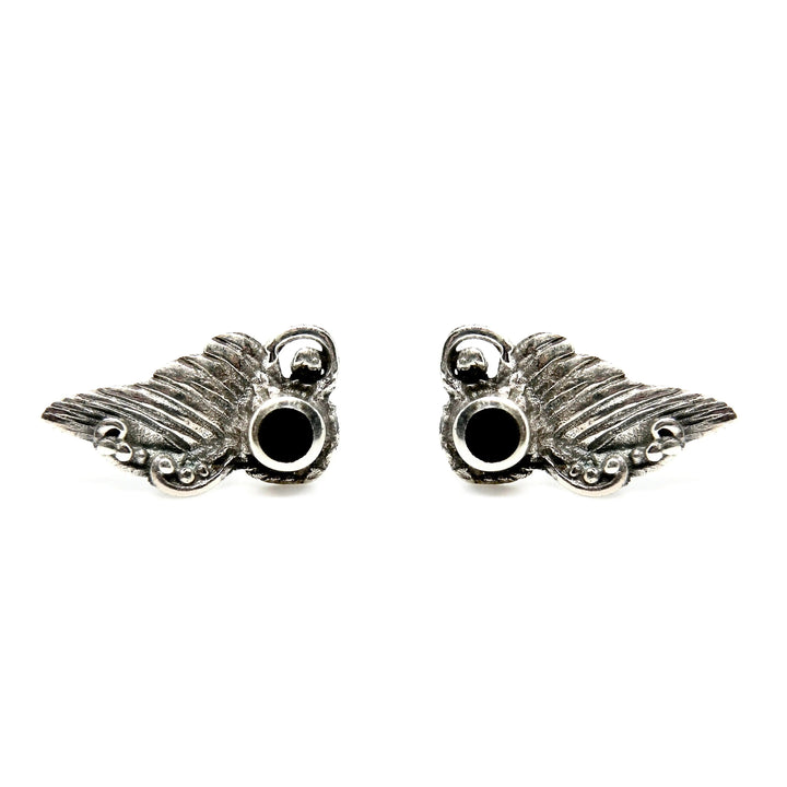 Øreringe, ørestikkere vinge med rund smykkesten, sterlingsølv, 14 mm Beadhouse of Copenhagen