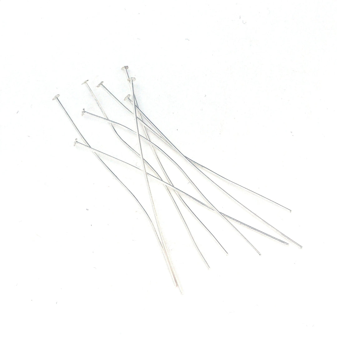 Perlestav i forsølvet messing med flad top. 50x0,6mm. storkøb Fritz