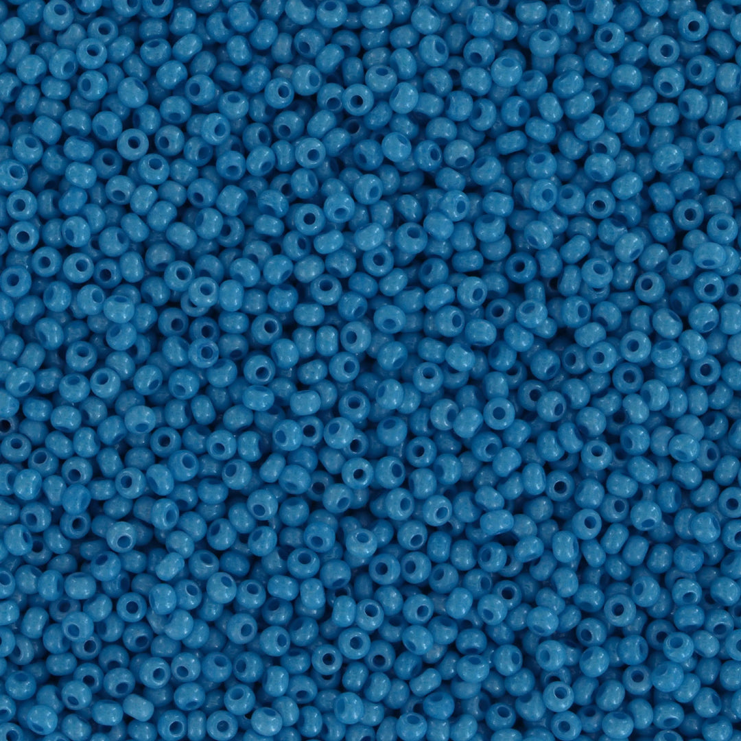 Blå glasperler, preciosa, blue-green dyed chalkwhite sfinx, storkøb Preciosa