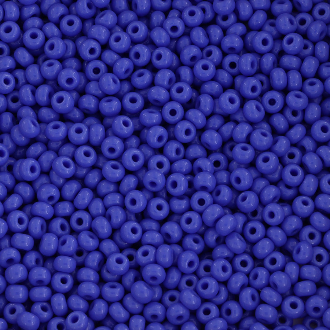 Blå glasperler, preciosa, natural opaque violet blue, storkøb Preciosa