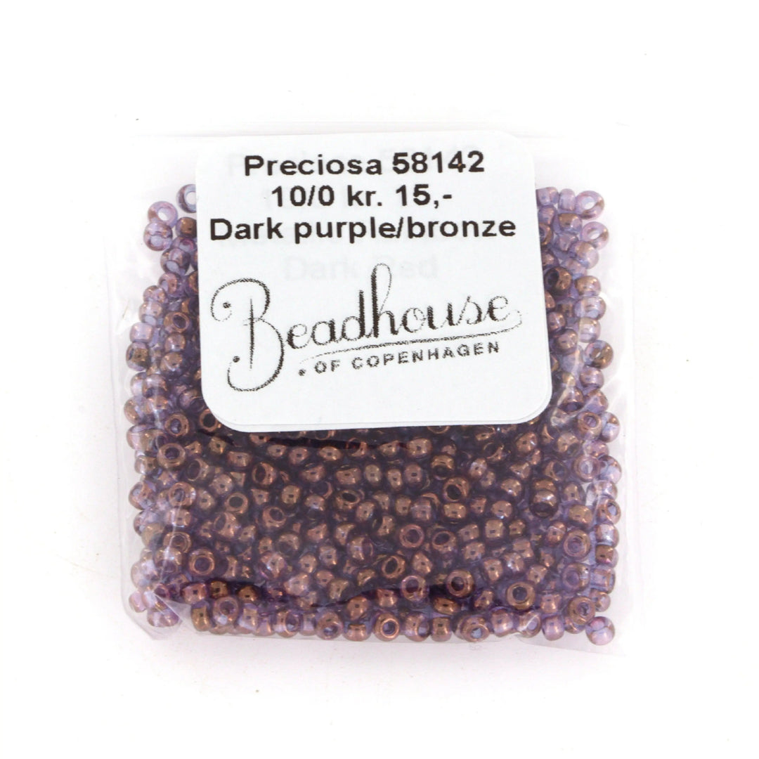 Brune glasperler, preciosa, dark purple bronze Preciosa