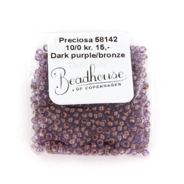 Brune glasperler, preciosa, dark purple bronze Preciosa