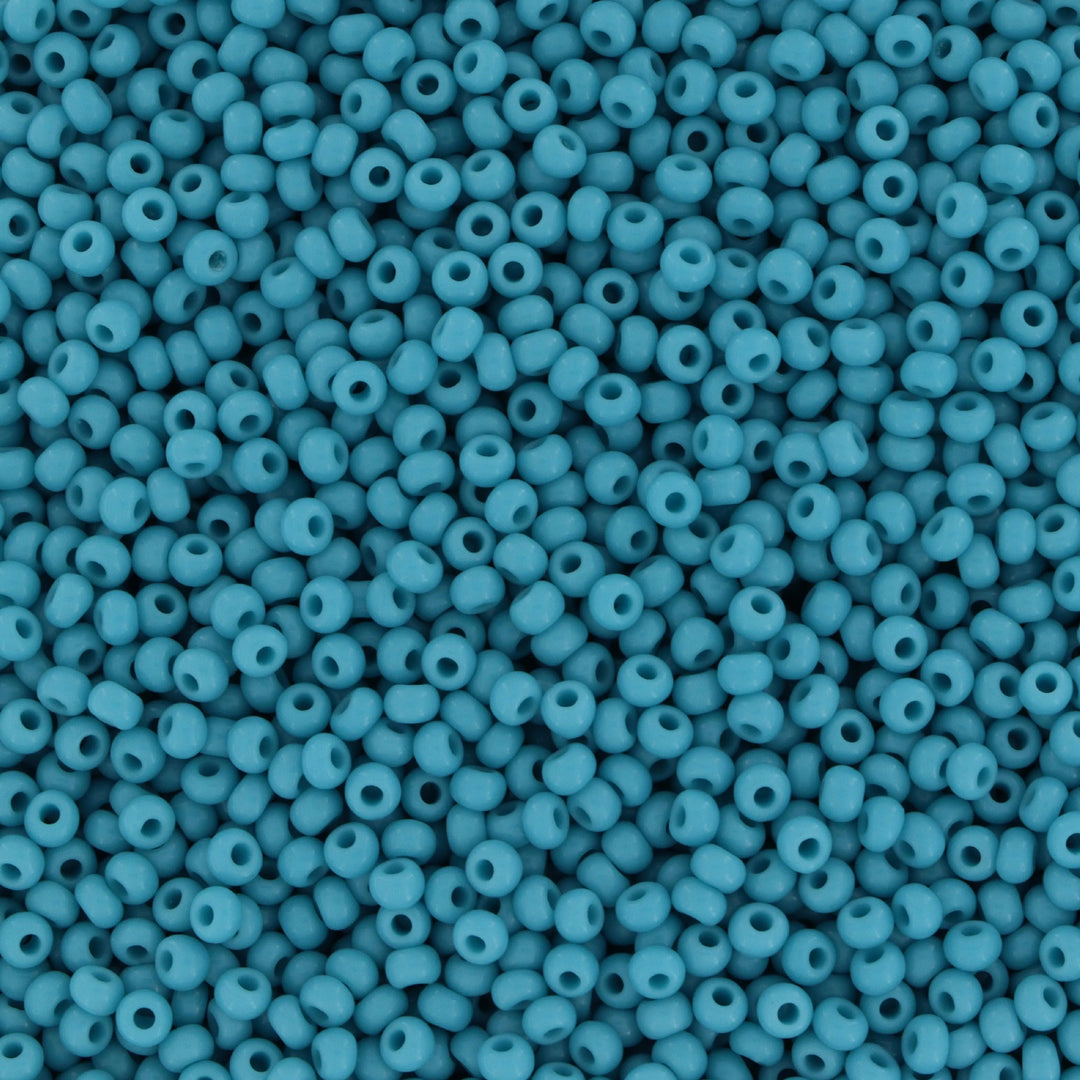 Blå glasperler, preciosa, opaque aqua blue, storkøb Preciosa