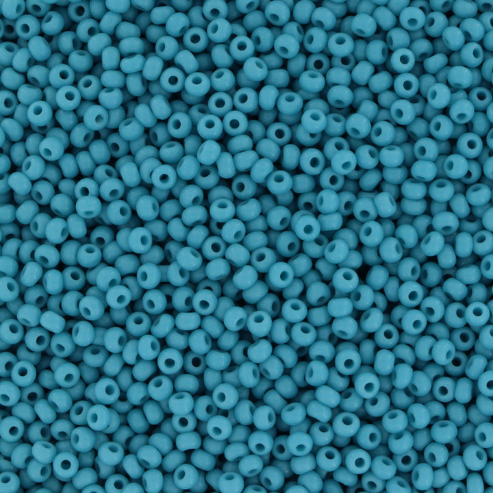 Blå glasperler, preciosa, opaque aqua blue, storkøb Preciosa