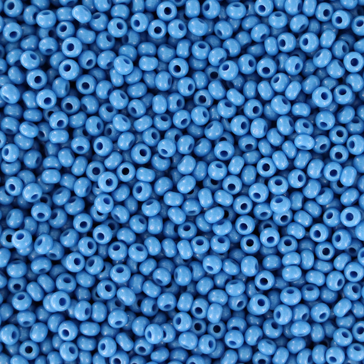 Blå glasperler, preciosa, natural opaque turquoise blue, storkøb Preciosa