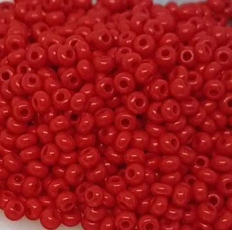 Røde glasperler, preciosa, natural opaque red coral, storkøb Preciosa