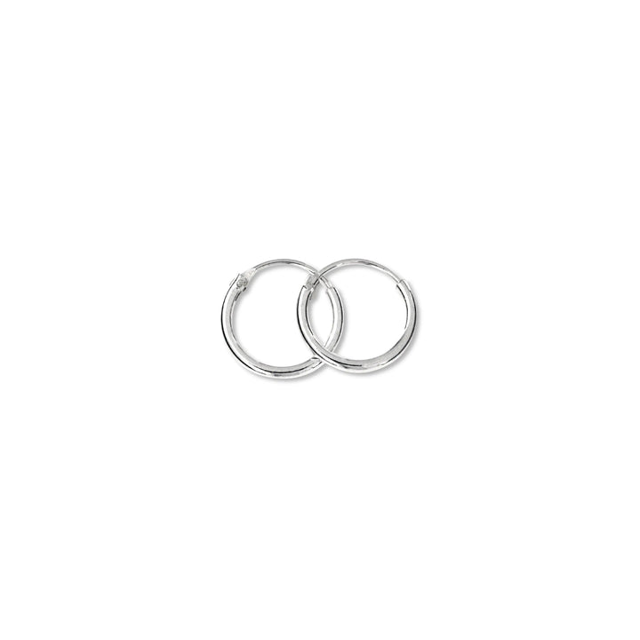 Øreringe, hoops, 10 mm, sterlingsølv 