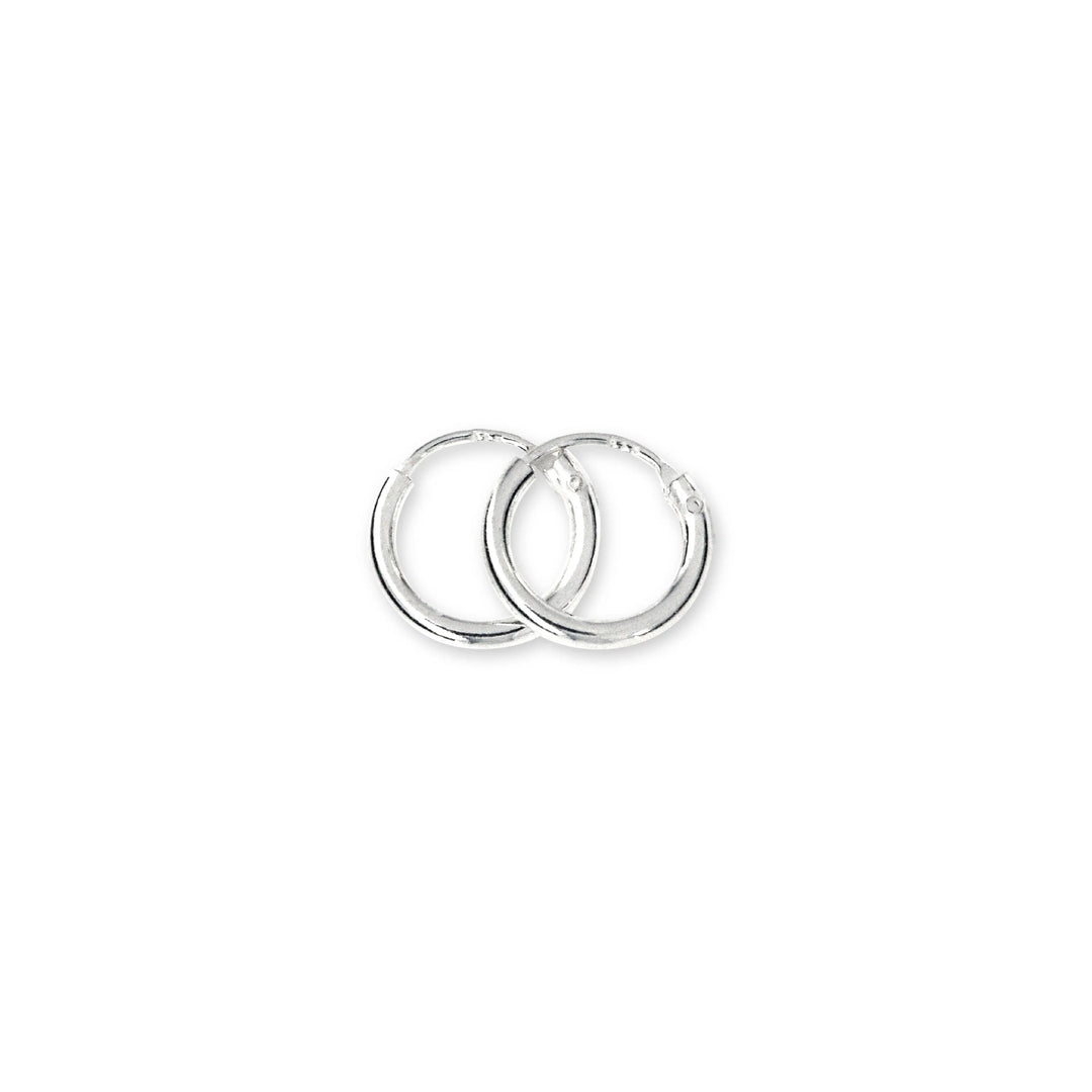 Øreringe, hoops, 10 mm, sterlingsølv og forgyldt sterlingsølv BLT