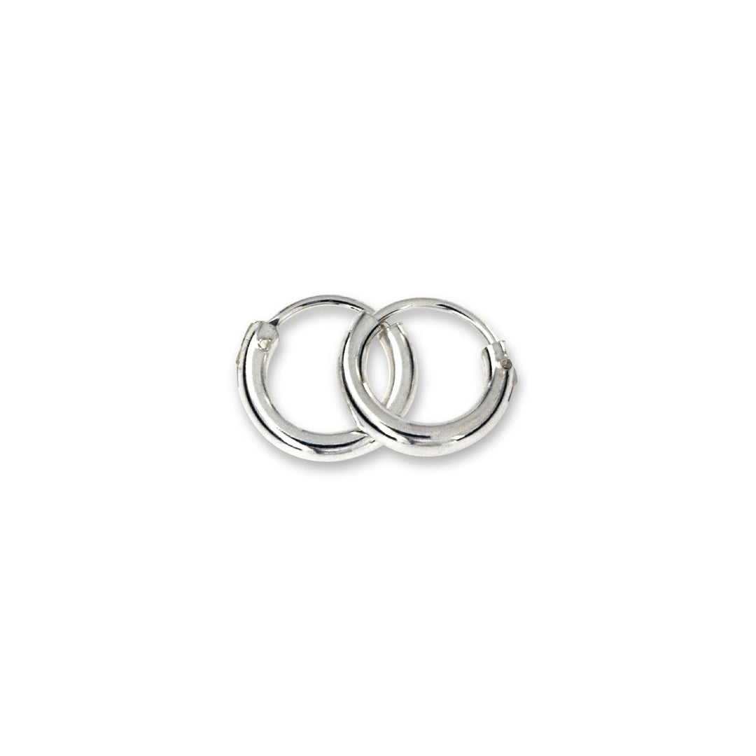 Øreringe, hoops, 10 mm, sterlingsølv og forgyldt sterlingsølv BLT