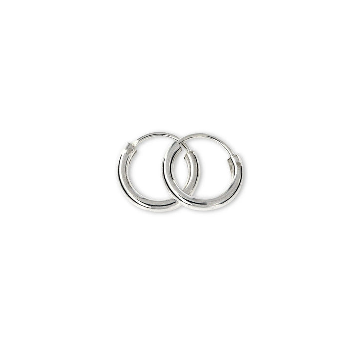 Øreringe, hoops, 12 mm, sterlingsølv 