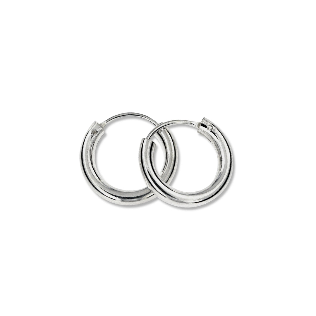 Øreringe, hoops, 16 mm, sterlingsølv og forgyldt sterlingsølv BLT
