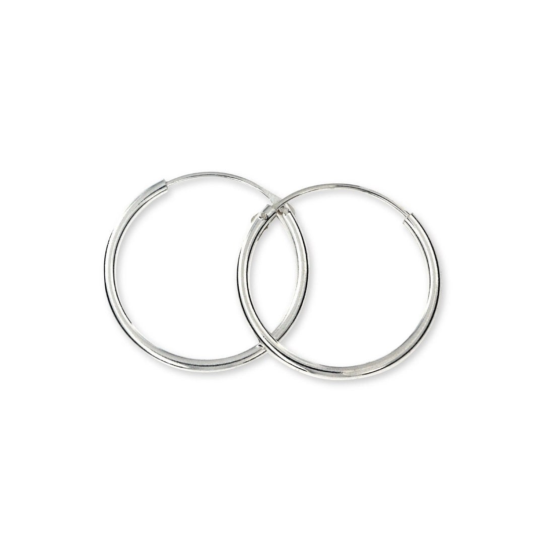 Øreringe, hoops, 20 mm, sterlingsølv og forgyldt sterlingsølv BLT