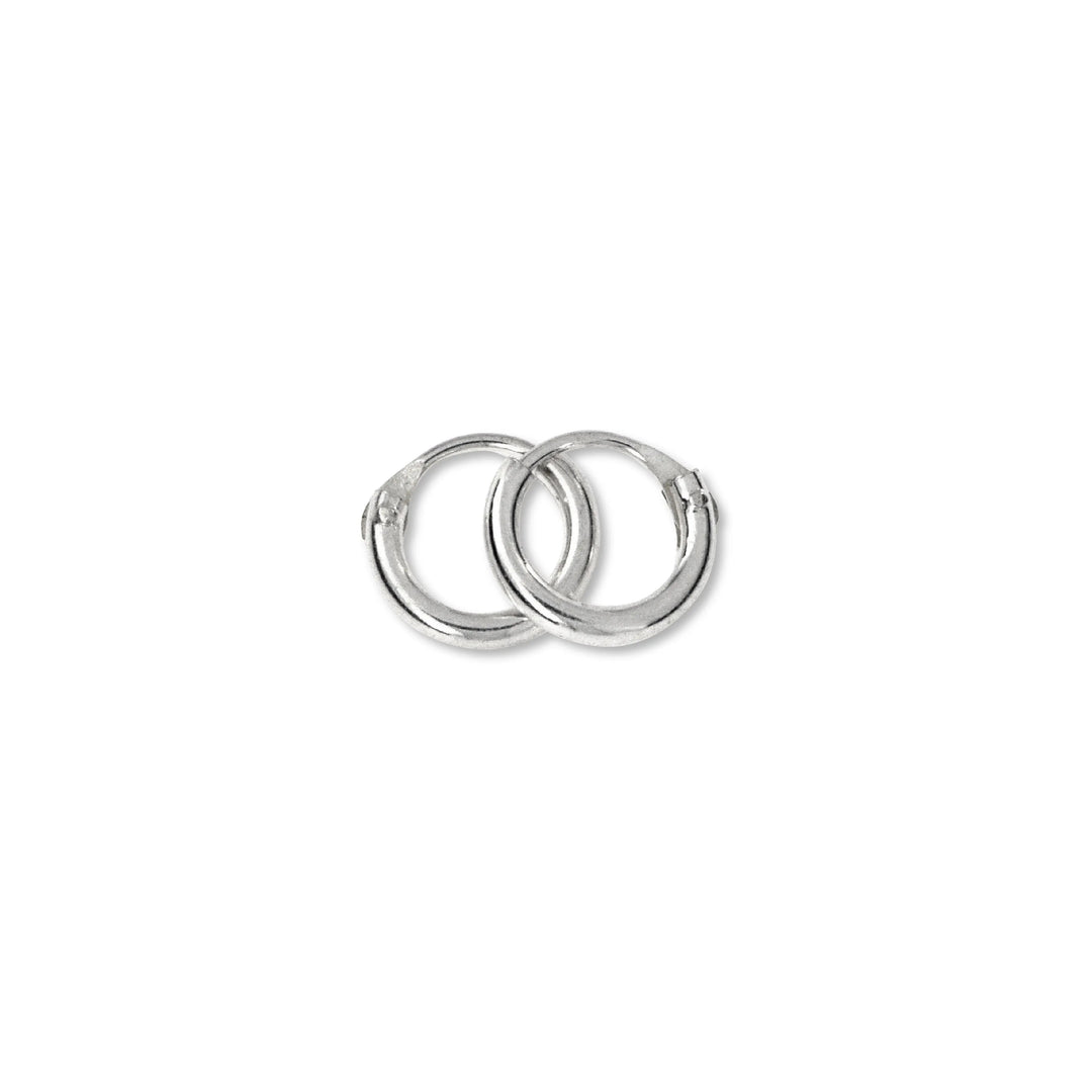 Øreringe, hoops, 8 mm, forgyldt og sterlingsølv BLT
