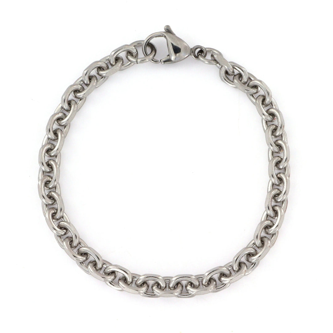 Armbånd, anker facet kæde, stål, 18-22 cm/5 mm BLT