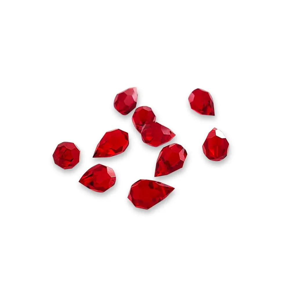 Røde glasperler, preciosa crystal drops, siam ruby, 9 x 15 mm Beadhouse of Copenhagen