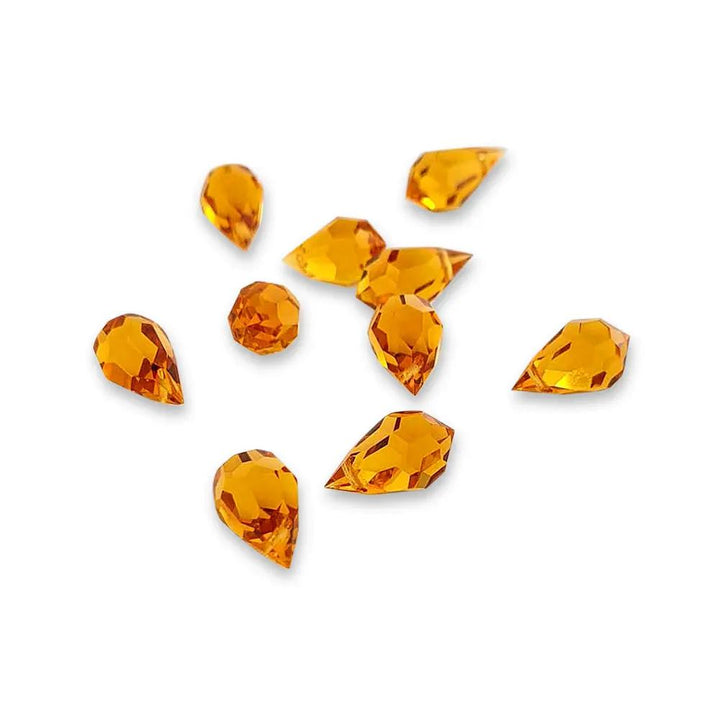 Brune glasperler, preciosa crystal drops, topaz, 9 x 15 mm Beadhouse of Copenhagen