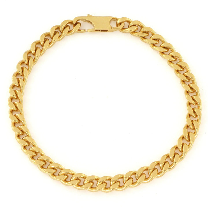 Armbånd, panser facet kæde, forgyldt messing, 16-17 cm/5,3 mm 