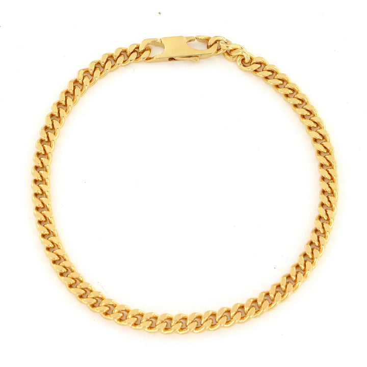 Armbånd, panser facet kæde, forgyldt messing, 17-19 cm/3,5 mm 