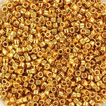 Guld glasperler, miyuki delica beads, 24 karat guld Krea