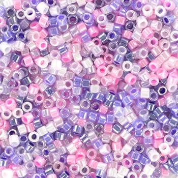 Blandede glasperler, miyuki delica beads, ceylon soft 2 mix Krea