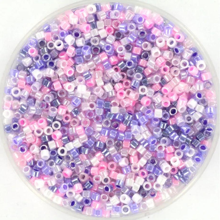 Blandede glasperler, miyuki delica beads, ceylon soft 2 mix Krea
