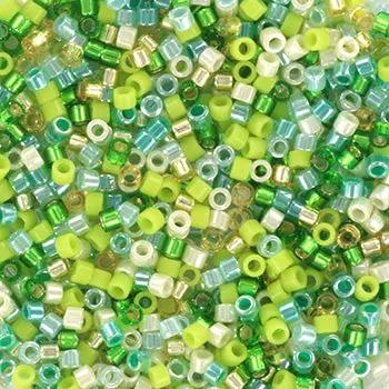 Blandede glasperler, miyuki delica beads, happy fields mix Krea