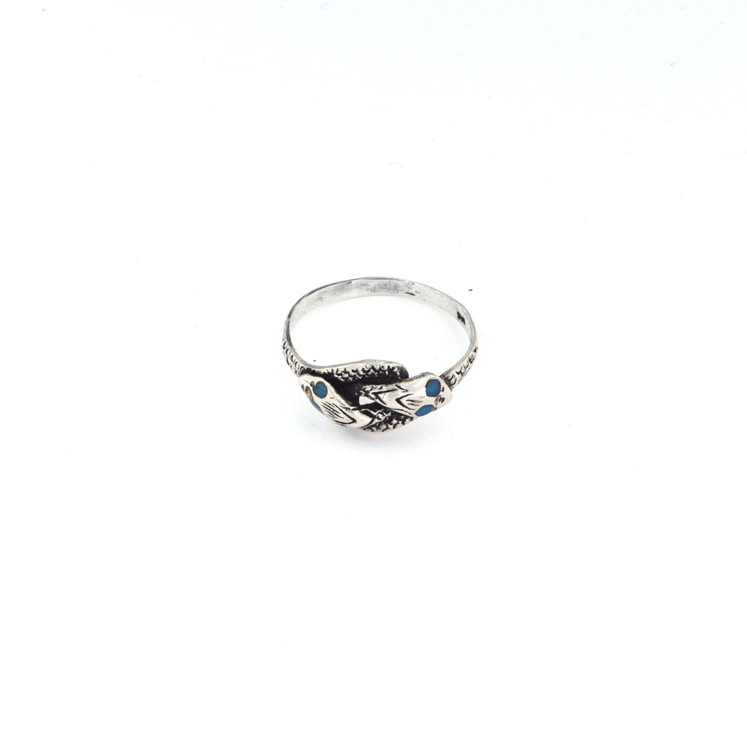Fingerring, to slanger med turkis, sterlingsølv Beadhouse of Copenhagen
