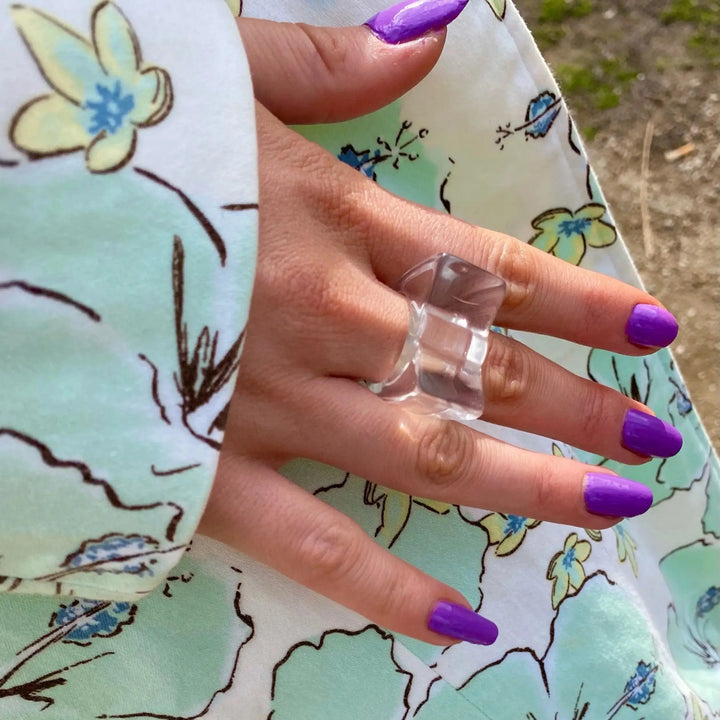 Fingerring, chunky plastik 
