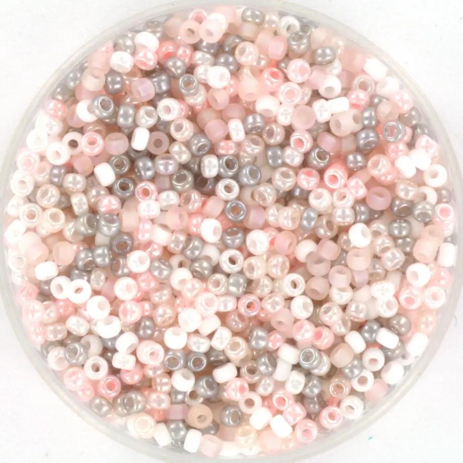 Blandede glasperler, miyuki rocailles seed beads, moon mix Krea