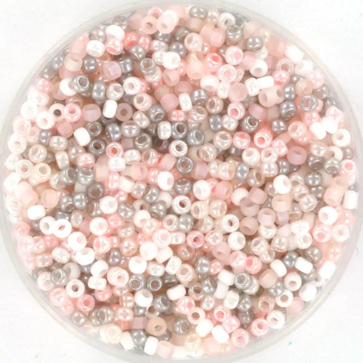 Blandede glasperler, miyuki rocailles seed beads, moon mix Krea