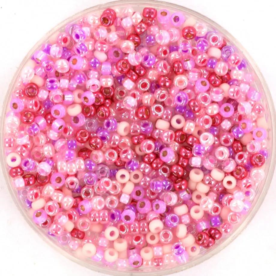 Blandede glasperler, miyuki rocailles seed beads, candy floss mix Krea