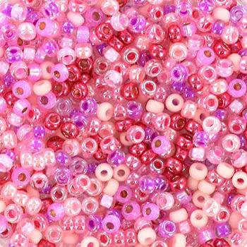 Blandede glasperler, miyuki rocailles seed beads, candy floss mix Krea